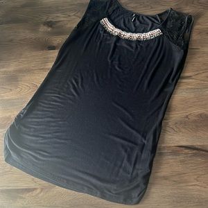Maurices Women’s Large Black Sleeveless Top with Beaded Detail
